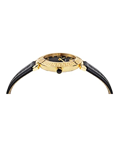 Versace Women's Watch with Black Strap & Gold Case