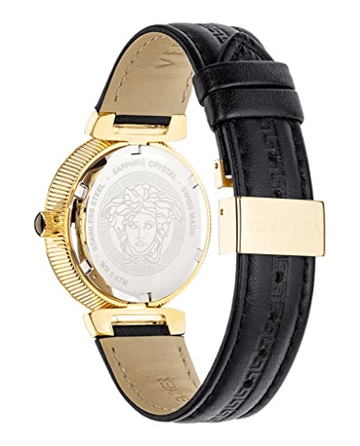 Versace Women's Watch with Black Strap & Gold Case