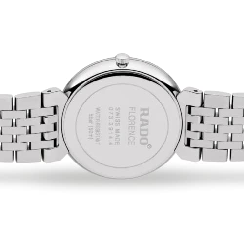 Rado Florence Swiss Quartz Stainless Steel Strap, Silver, 20 Casual Watch (Model: R48912713), Black