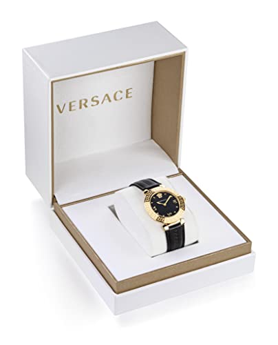 Versace Women's Watch with Black Strap & Gold Case