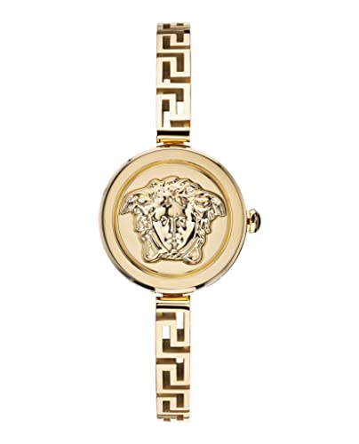 Versace Medusa Secret Collection Luxury Womens Watch Timepiece with a Gold Bracelet Featuring a IP Yellow Gold Case and Black Dial