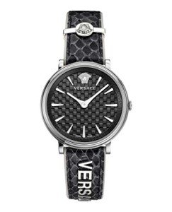 Versace Womens Black 38 mm V-Circle-Logomania Edition Watch VE8100919