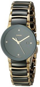Rado Women's R30930712 Centric Jubile Two Tone Black Ceramic Bracelet Watch