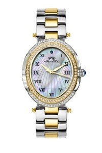 Porsamo Bleu Luxury South Sea Oval Crystal Stainless Steel Two-Tone Women's Watch 106FSSO