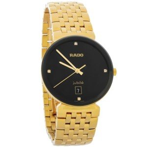 Rado Florence Swiss Quartz Dress Watch with Stainless Steel Strap, Gold, 20 (Model: R48914703),Black