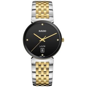 Rado Florence Swiss Quartz Dress Watch with Stainless Steel Strap, 20 (Model: R48912703),Silver and Yellow Gold