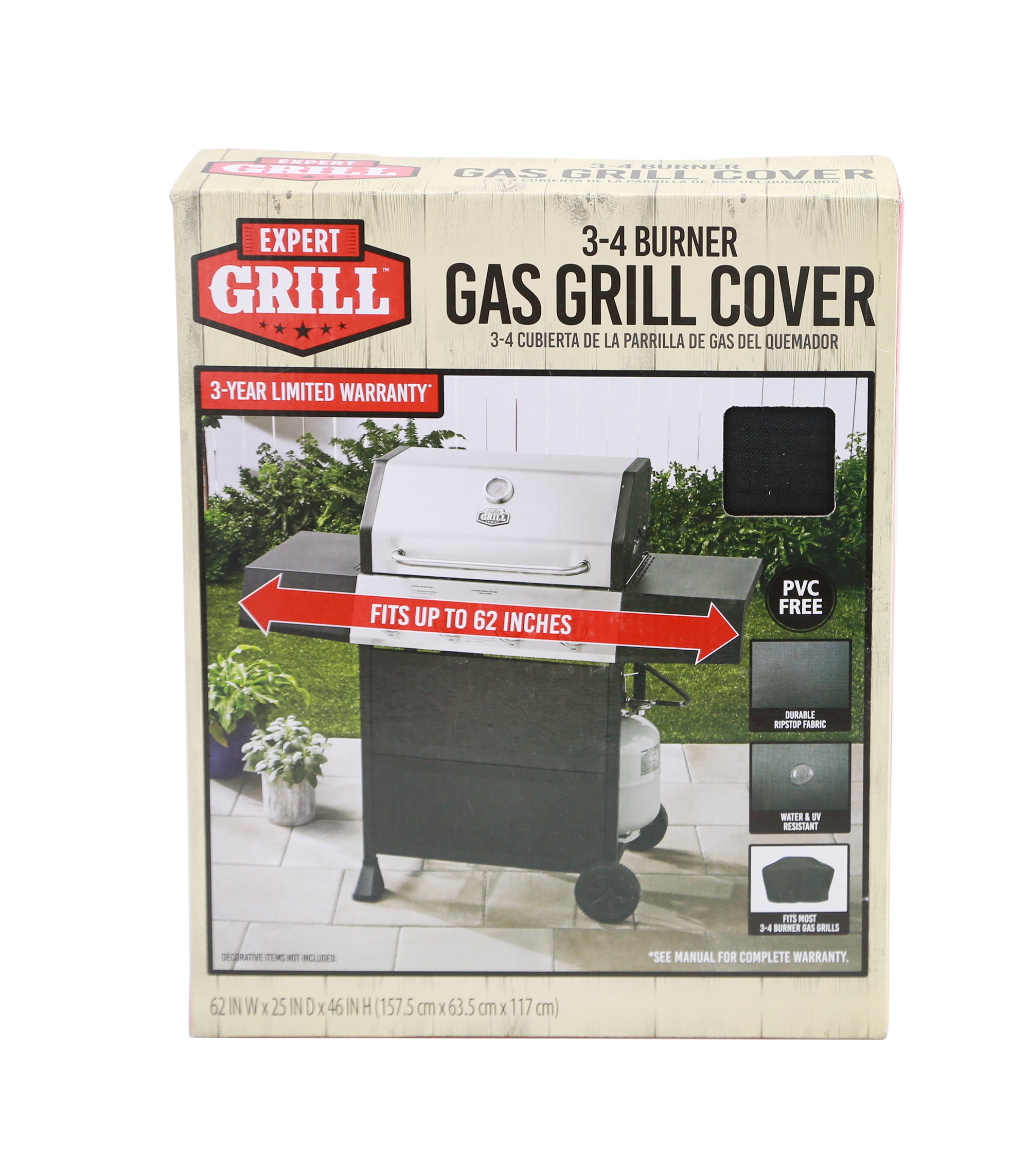 Waterproof BBQ Cover for 3-4 Burner Grills (62")