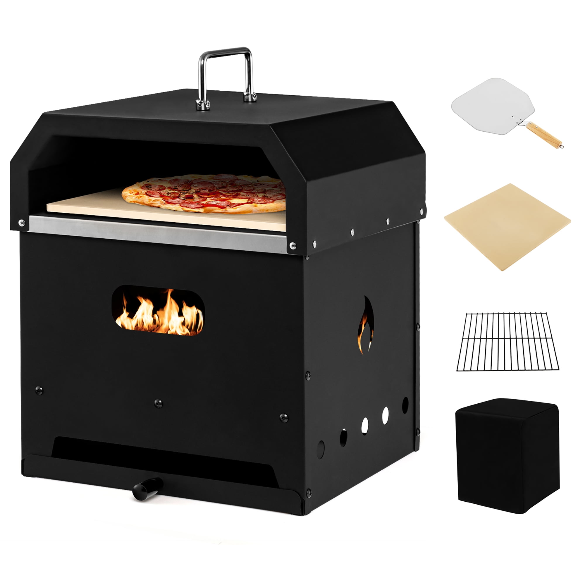 Costway Outdoor Pizza Oven - 4-in-1, Wood Fired