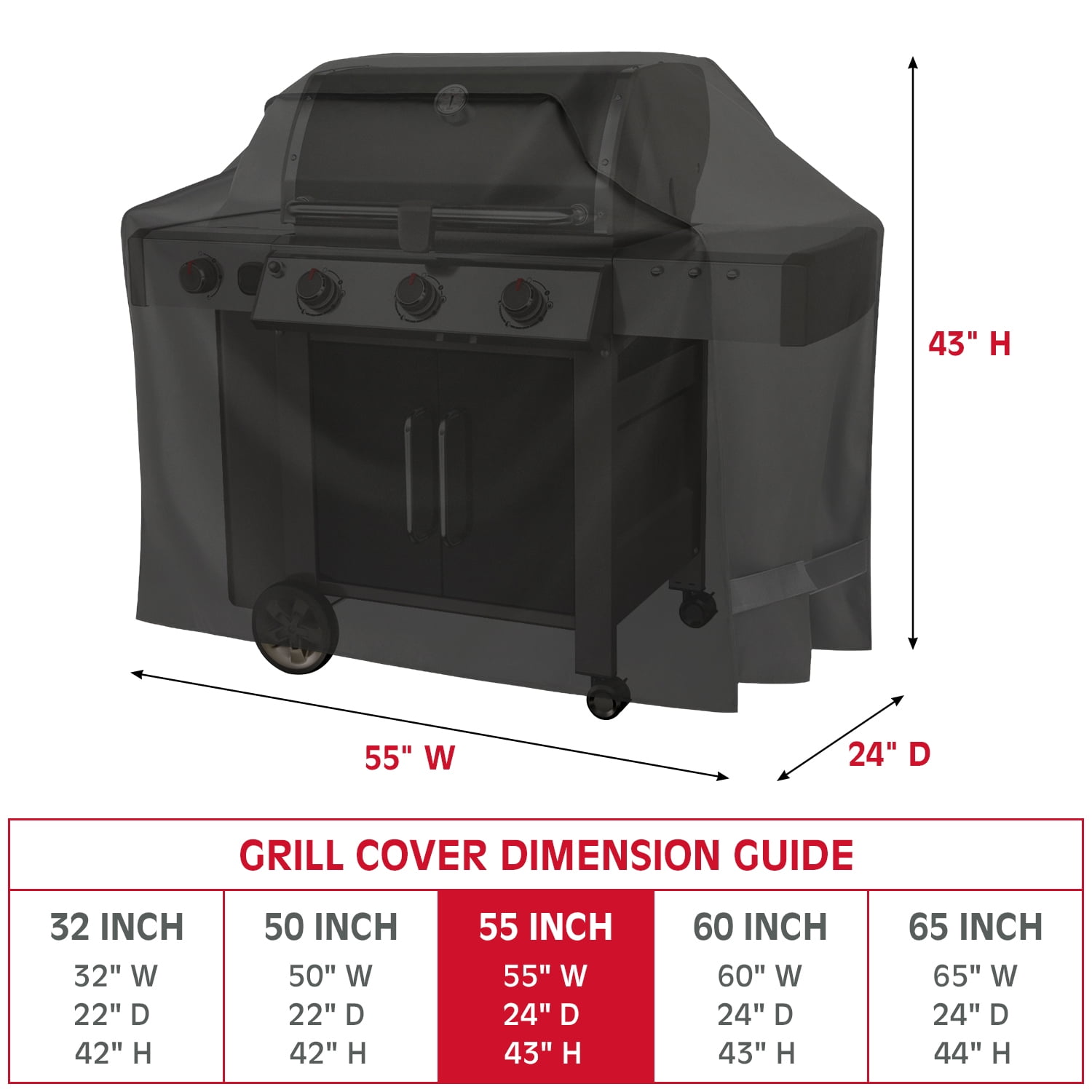 Unicook 55 inch Gas Grill Cover: Heavy Duty Waterproof