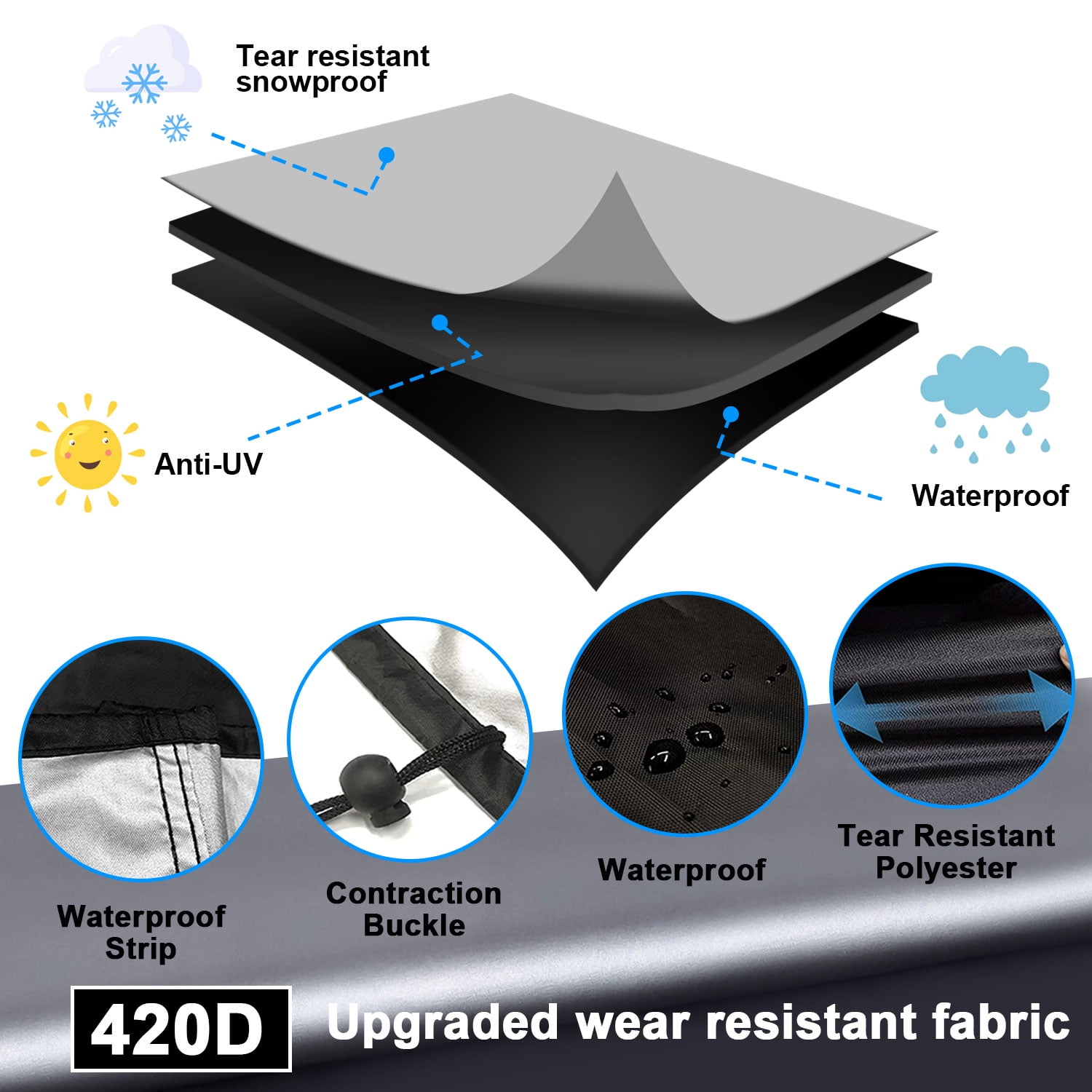 Waterproof 58" Gas Grill Cover - Weber Grills