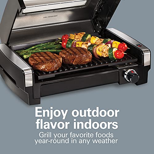 Electric Searing Grill with Viewing Window, Adjustable Temperature