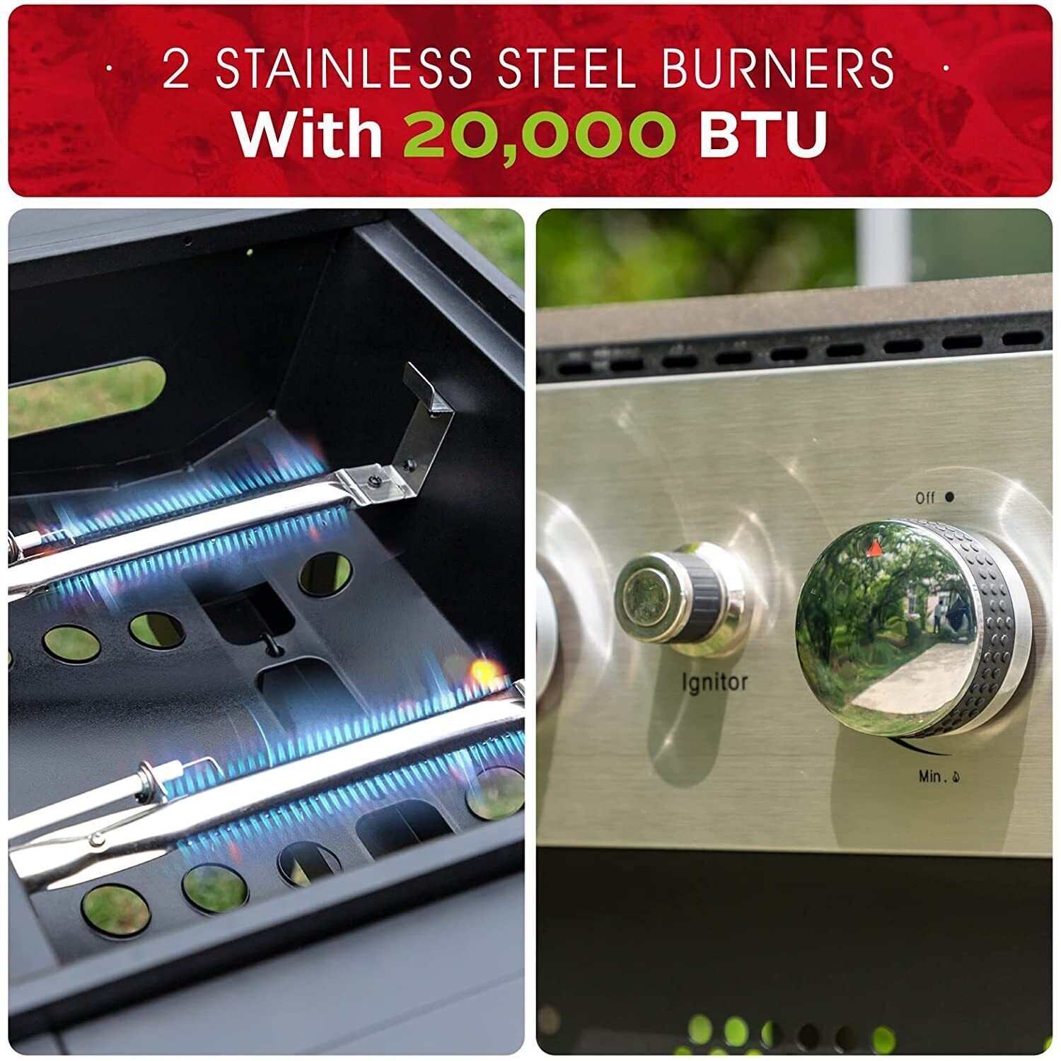 2 Burner Flat Top Griddle BBQ Grill