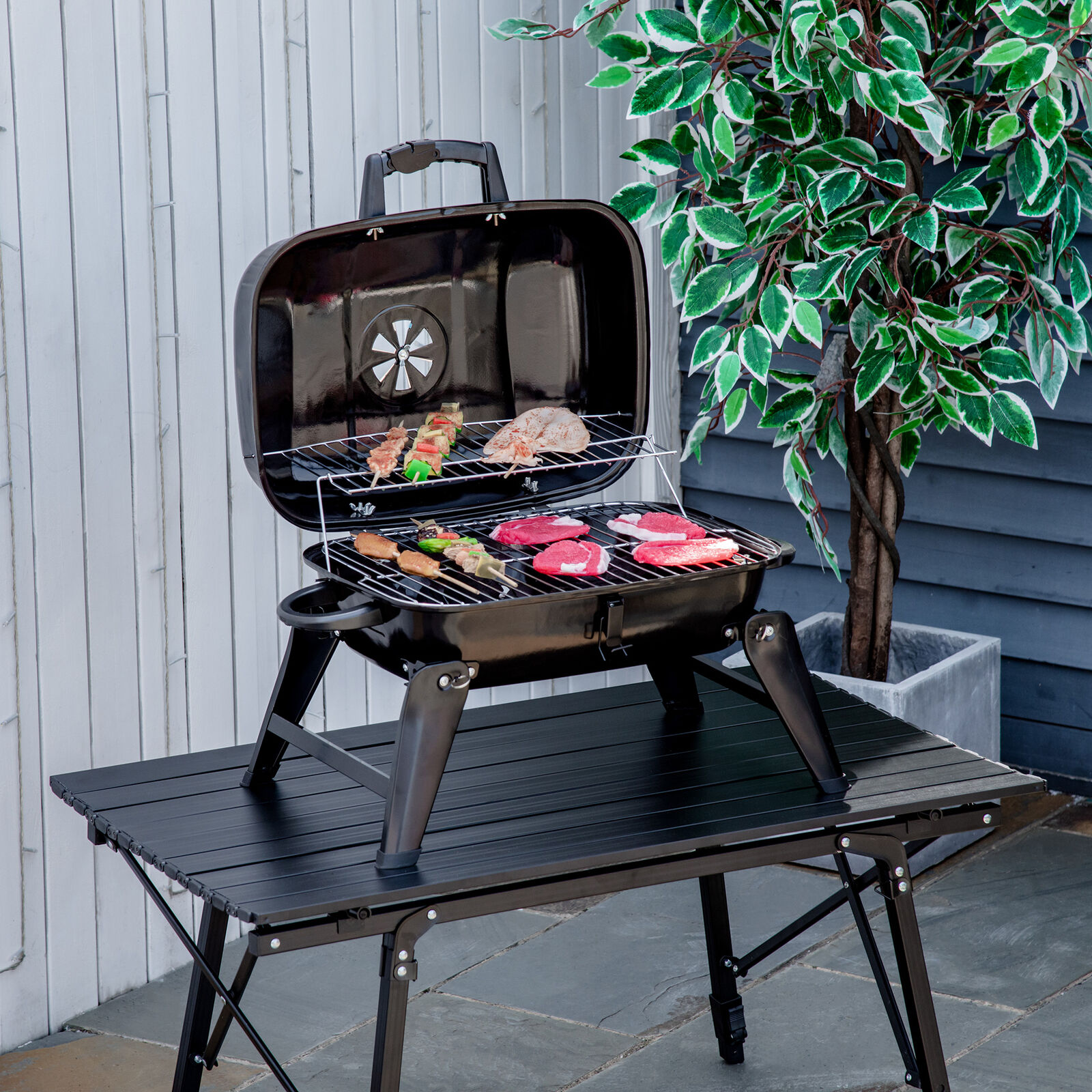 Portable Charcoal Grill BBQ Cooker for Outdoor Camping