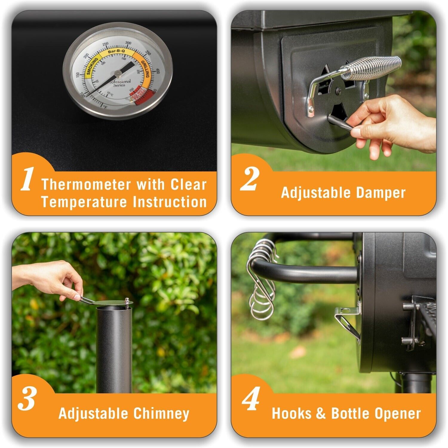 Extra Large Heavy Duty Outdoor BBQ Charcoal Grills Smoker