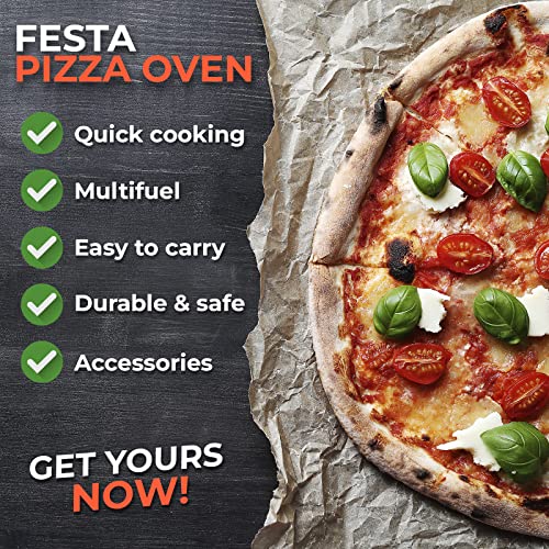 Keystone Peak Festa Outdoor Pizza Oven - Dual Fuel Modes - Energy Efficient - Homemade Pizza Maker