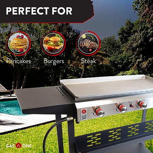 4-Burner Gas One Flat Top Grill with Cart