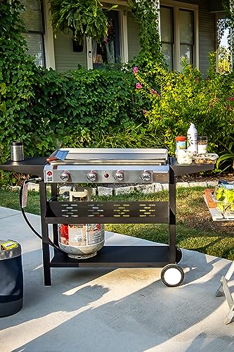 4-Burner Gas One Flat Top Grill with Cart