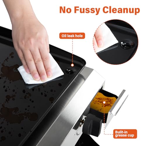 Hykolity 4 Burner Flat Top Gas Griddle