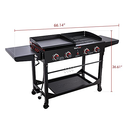 Royal Gourmet 4-Burner Portable Gas Grill Combo