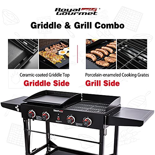 Royal Gourmet 4-Burner Portable Gas Grill Combo