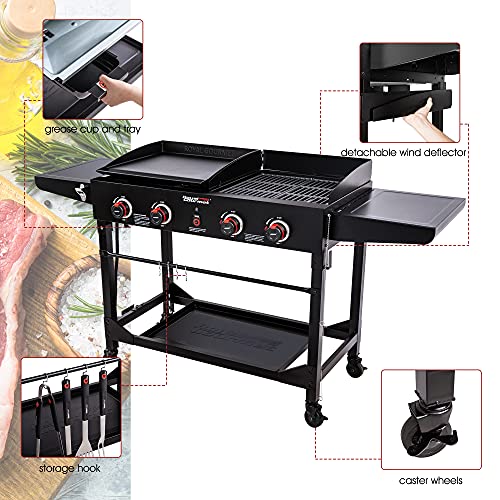Royal Gourmet 4-Burner Portable Gas Grill Combo