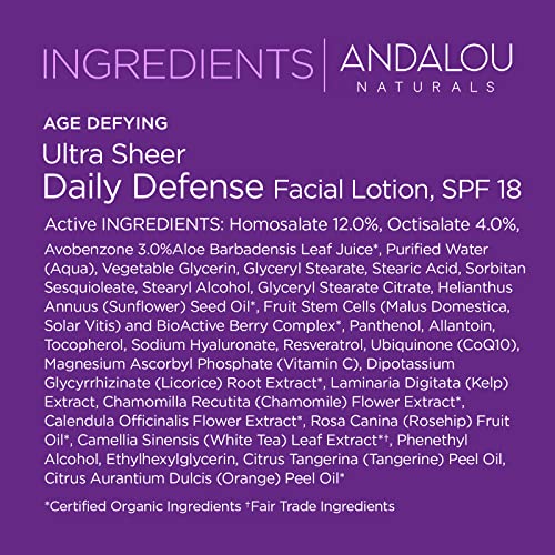 Andalou Naturals Ultra Sheer Daily Defense Lotion