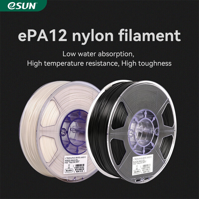 1.75mm Carbon Nylon Filament: eSUN PA12-CF 1kg/2.2LB in Natural