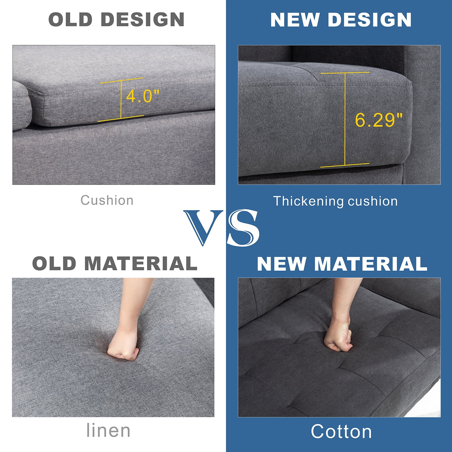 Small Modern Loveseat - Mid-Century Fabric