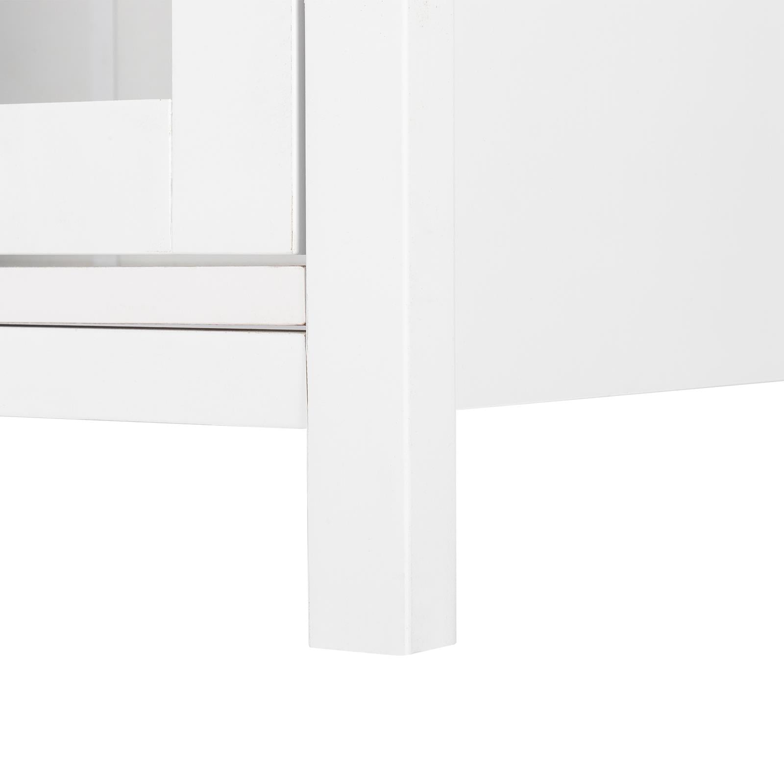 Adjustable Bookcase with Double Doors - White Finish