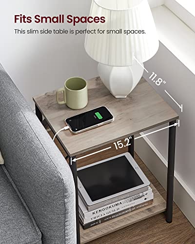 VASAGLE Charging Side Table with USB Ports and Outlets