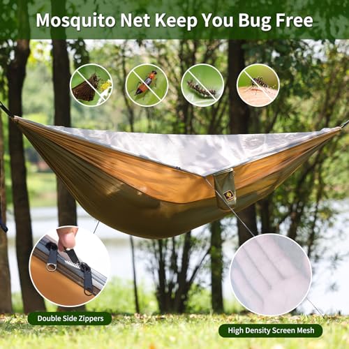 Portable Camping Hammock with Mosquito Net and Tree Straps