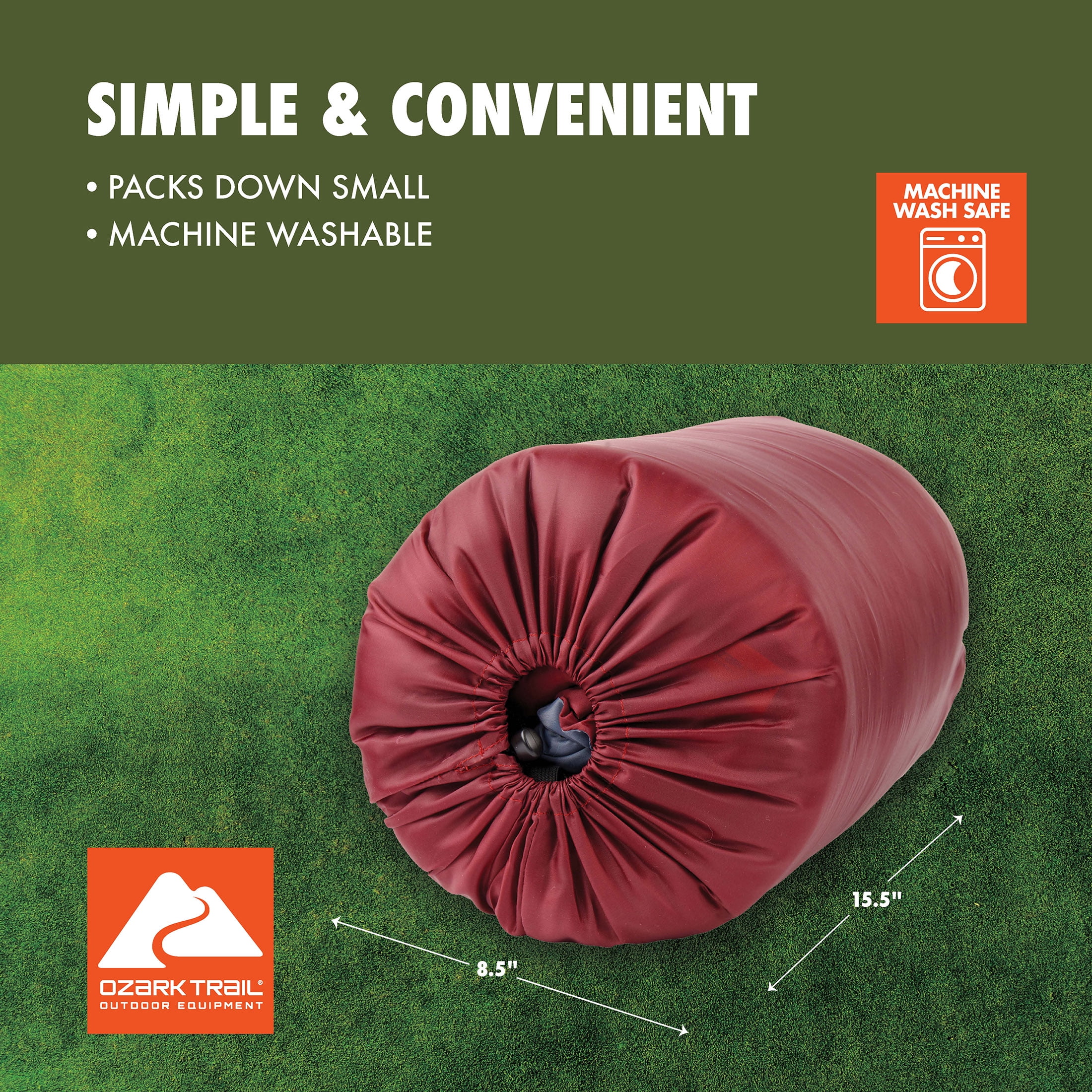 Ozark Trail 50-Degree Warm Weather Sleeping Bag in Red