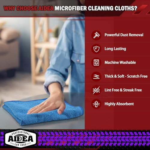 AIDEA 50PK Microfiber Cleaning Cloths - All-Purpose
