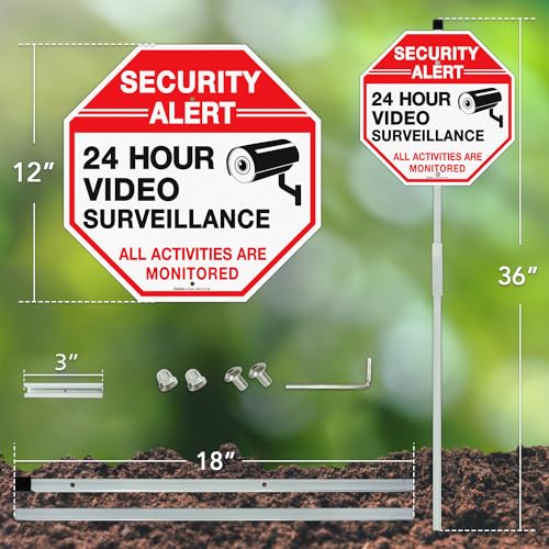 36" Reflective Video Surveillance Sign 2-Pack