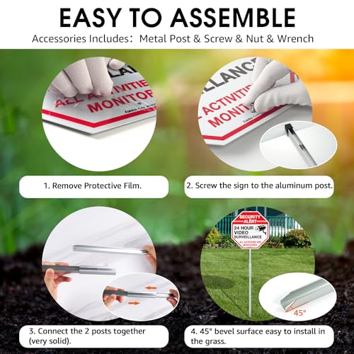 36" Reflective Video Surveillance Sign 2-Pack