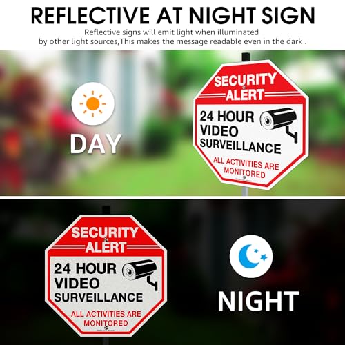36" Reflective Video Surveillance Sign 2-Pack