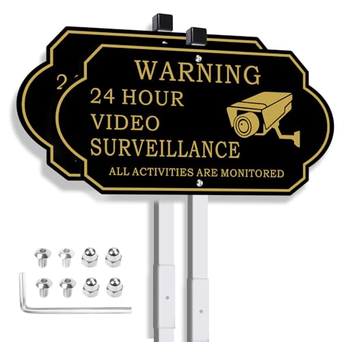 Video Surveillance Sign with 28" Stake - 2 Pack