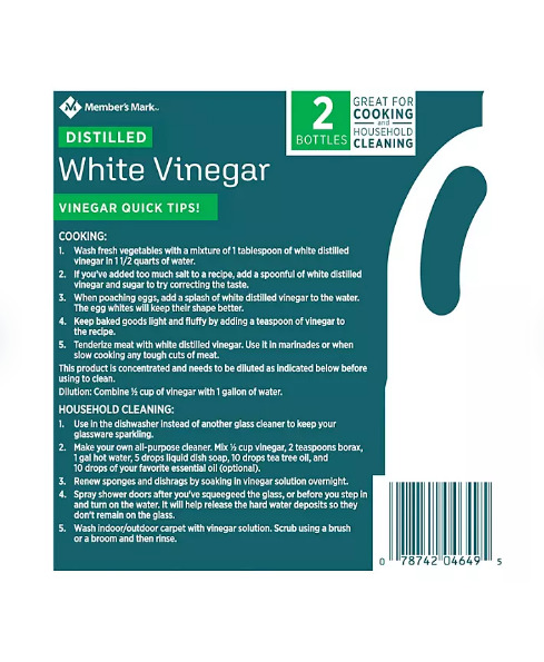 Distilled White Vinegar for Quail Care (2 Pack)