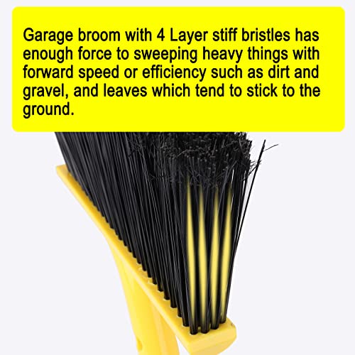 Heavy-Duty Outdoor Broom with 58" Handle - 4 Pack