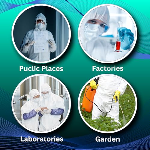 Zimchado Hazmat Suits, Shoe Covers, Face Mask and A Pair of Nitrile Gloves all Included – 5 sizes Level III, Type A Coveralls (1 Pack, Medium)