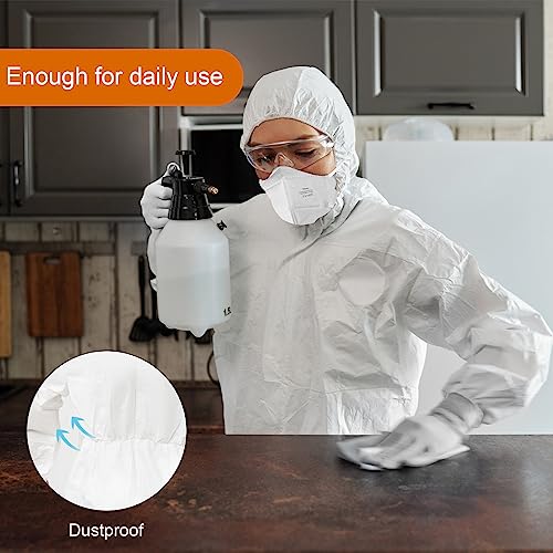 Zimchado Hazmat Suits, Shoe Covers, Face Mask and A Pair of Nitrile Gloves all Included – 5 sizes Level III, Type A Coveralls (1 Pack, Medium)