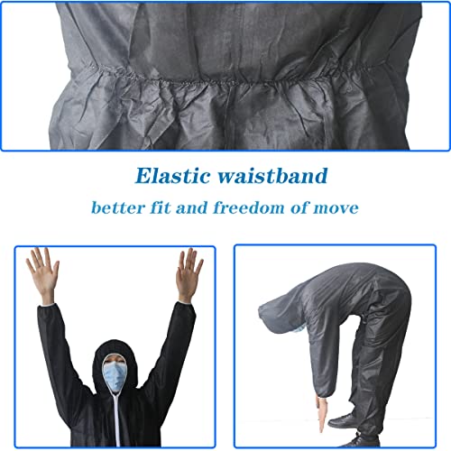 VVicogard Disposable Isolation Coveralls, Front Zipper Elastic Wrists Ankles, Polypropylene PP Protective Coverall Suit Dust-proof with Hood for Manufacturing, Spray Painting, Industrial