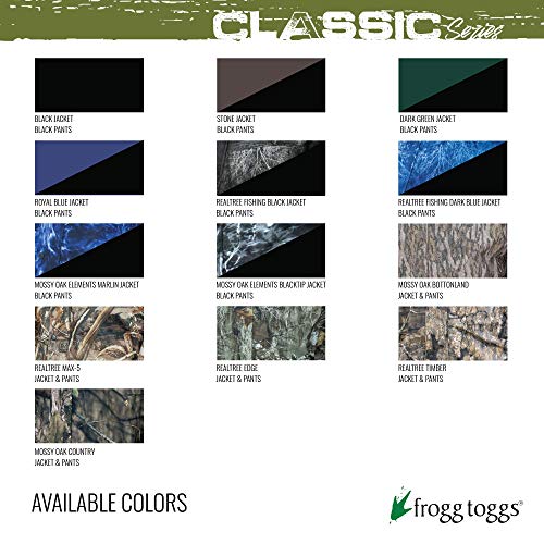 FROGG TOGGS Men's Standard Classic All-Sport Waterproof Breathable Rain Suit, Stone/Black, Medium