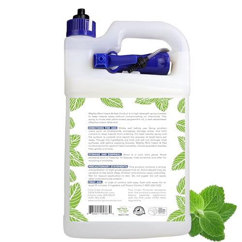 Mighty Mint Gallon (128 oz) Insect and Pest Control Peppermint Oil - Natural Spray for Spiders, Ants, and More