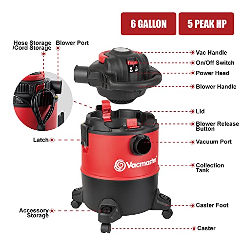 Vacmaster 6 Gallon Wet Dry Shop Vacuum