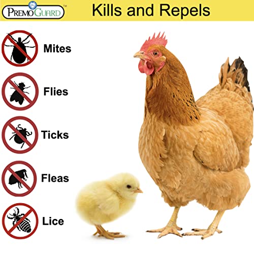 Poultry Spray by Premo Guard – 32 oz – Treat Mites, Fleas, Flies, and Lice – Fast Acting & Effective – Chicken, Turkey, Waterfowl, and Birds – Best Natural Protection for Control & Prevention