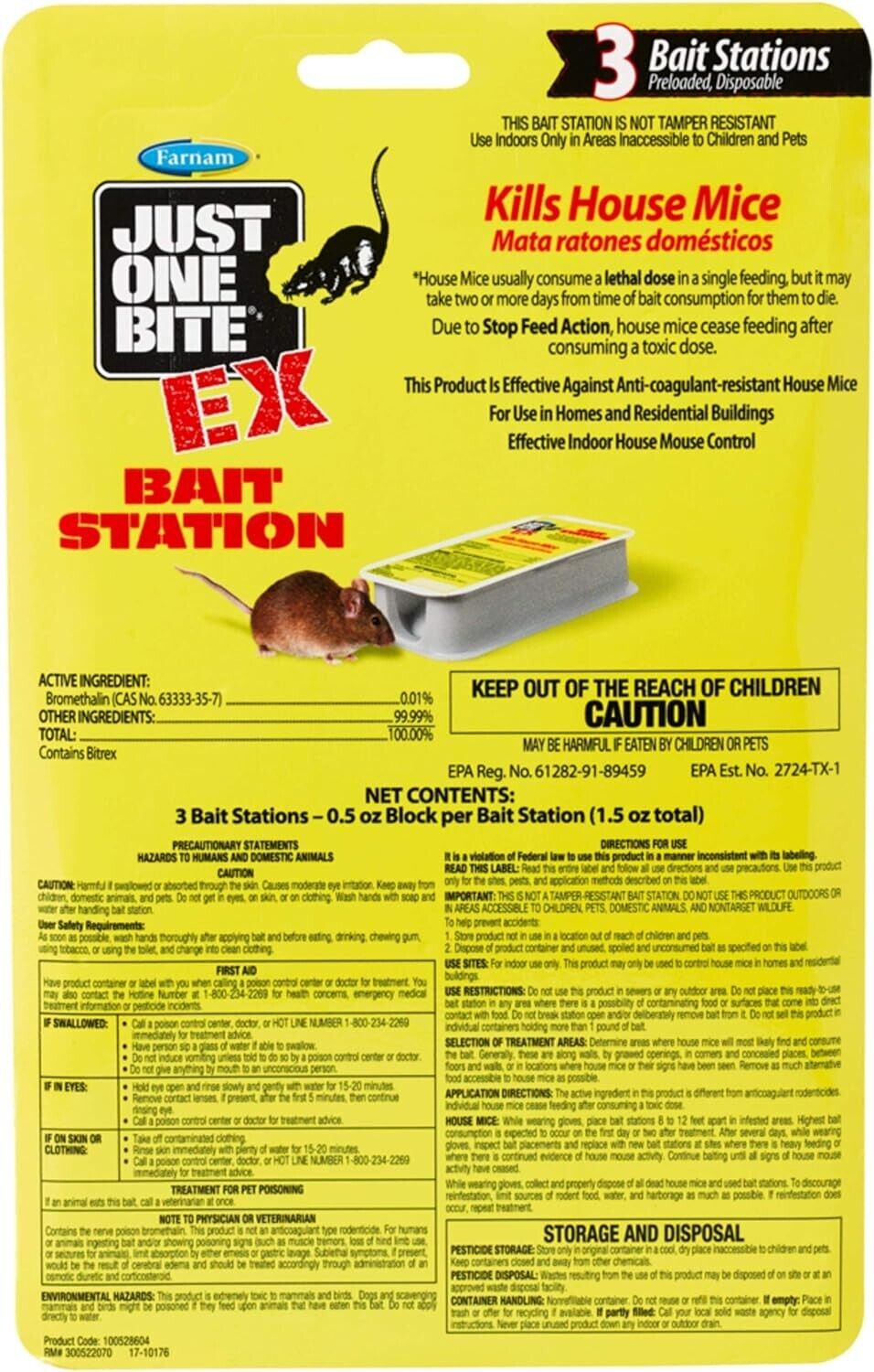 Just One Bite EX Bait Station 3 PACK Free and Fast Shipping in USA