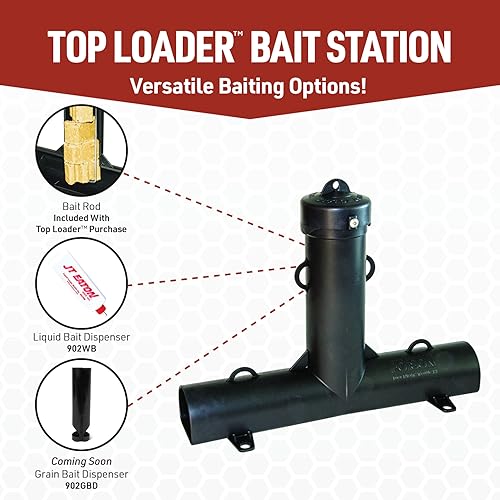 J T Eaton 902 Plastic Top Loader Tamper Resistant Bait Station with Side Eyelets, 4-1/2" Length x 15-1/4" Width x 12" Height, For Mice and Rats (Case of 6)