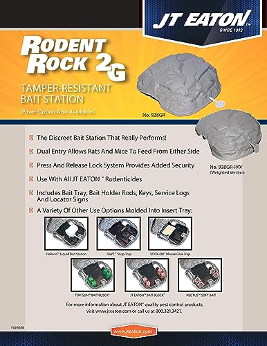 JT Eaton 928GR Rodent Rock 2G Bait Station, (4-Pack)