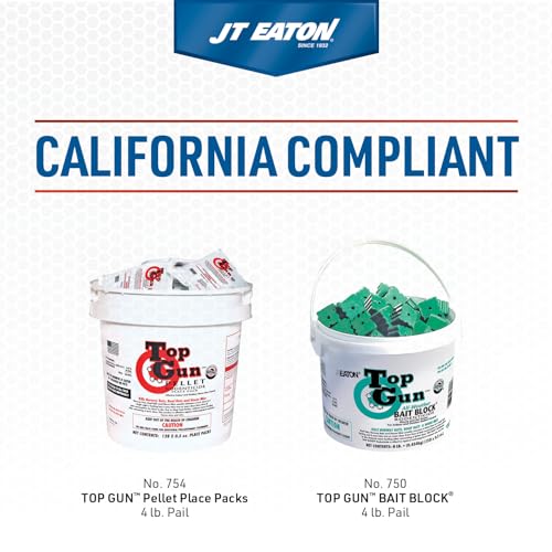 JT Eaton 704-PN Bait Block Anticoagulant Rodenticide, Peanut Butter Flavor, for Mice and Rats (4 lb Pail of 64)